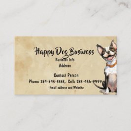 Carte De Visite Aquarelle personnalisée Joyeux chien animal animal