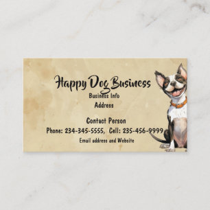 Carte De Visite Aquarelle personnalisée Joyeux chien animal animal