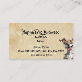 Carte De Visite Aquarelle personnalisée Joyeux chien animal animal