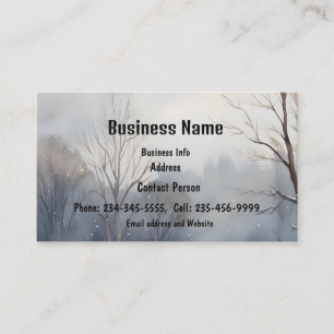 Carte De Visite Aquarelle personnalisée Paysage Arbres Pittoresque