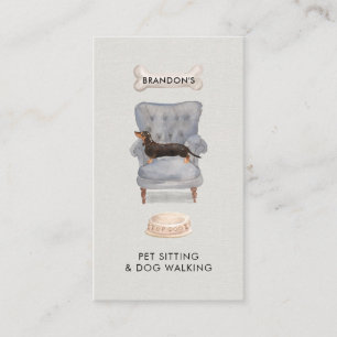Carte De Visite Aquarelle Pet Sitter Chien Walker