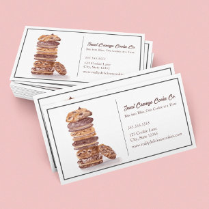 Carte De Visite Aquarelle Pile De Boulangerie De Cookies