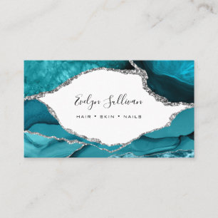 Carte De Visite aquarelle - Porte turquoise 