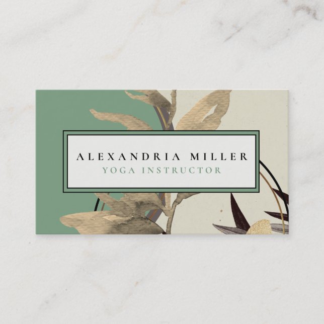 Carte De Visite Aquarelle professionnelle Earthy Zen | Mention (Devant)