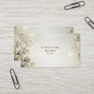 Carte De Visite Aquarelle professionnelle Golden Eucalyptus Foliin