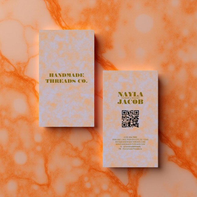 Carte De Visite Aquarelle Purple & Orange Vêtements faits main (Créateur téléchargé)