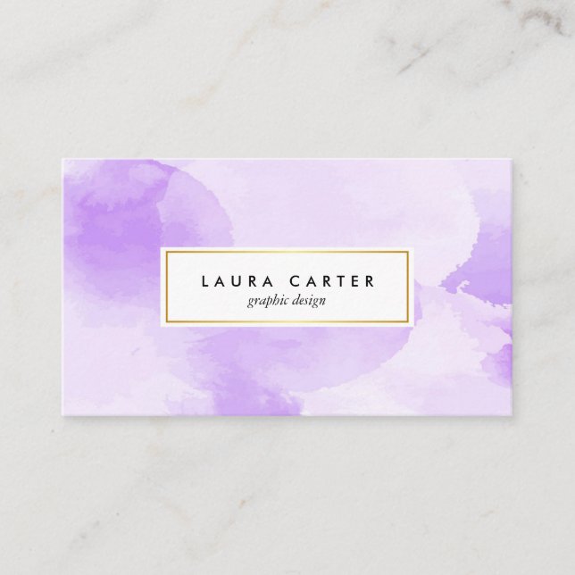 Carte De Visite Aquarelle Purple Professionnel (Devant)