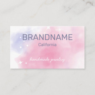 Carte De Visite Aquarelle Rainbow Galaxy Stars Pastel Purple Pink