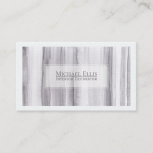 Carte De Visite Aquarelle rayée gris élégant