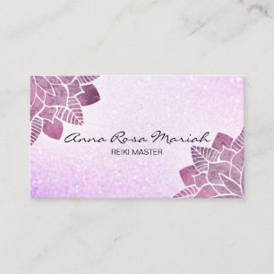 Carte De Visite *~* Aquarelle Reiki Mandala Parties scintillant Gu