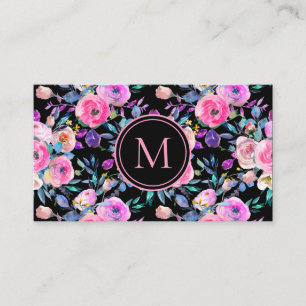 Carte De Visite Aquarelle romantique rose pâle rose rose