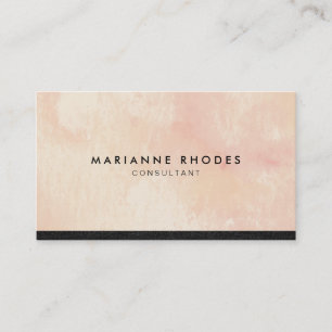 Carte De Visite Aquarelle rose avec garniture en denim