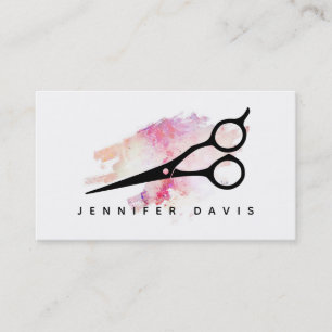 Carte De Visite aquarelle rose cheveux styliste cheveux styliste s