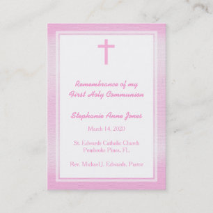 Carte De Visite Aquarelle rose de communion