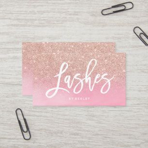 Carte De Visite Aquarelle rose de rose de parties scintillantes