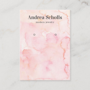 Carte De Visite Aquarelle rose douce Écran de bijoux en gras