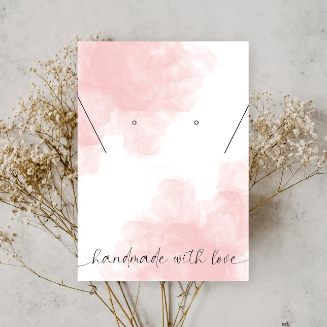 Carte De Visite Aquarelle rose esthétique Logo Bijoux (Créateur téléchargé)