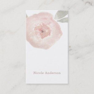 Carte De Visite Aquarelle rose Fleur Anniversaire Moderne Chic