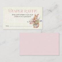 Aquarelle rose Floral Lapin Papier Raffin Insérer