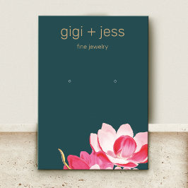 Carte De Visite Aquarelle rose Floral Magnolia Écran d'oreille