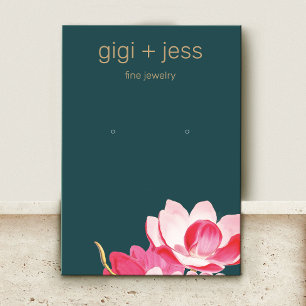 Carte De Visite Aquarelle rose Floral Magnolia Écran d'oreille