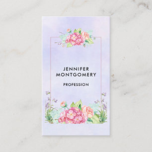 Carte De Visite Aquarelle rose moderne Cadre Floral