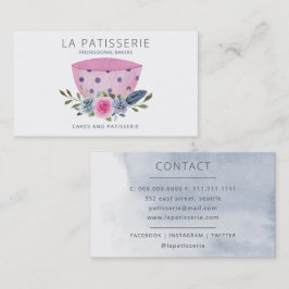 Carte De Visite Aquarelle rose moderne Floral boulangerie pâtisser
