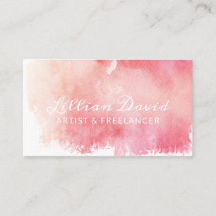 Carte De Visite Aquarelle rose pâle Laver Artistique