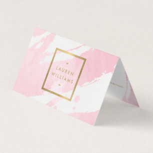 Carte De Visite Aquarelle rose pastel Abstraite