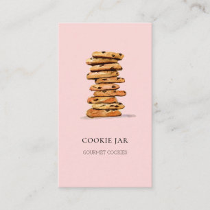 Carte de visite aquarelle rose pour pâtisserie de 