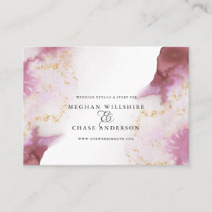 Carte De Visite Aquarelle Rose Quartz Gold Geode BarefootBride™