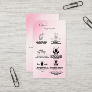Carte De Visite Aquarelle rose rose moderne Cupcake Care Business