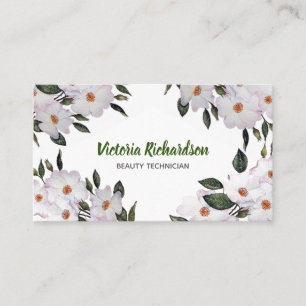 Carte De Visite Aquarelle rose rose pâle Roses Ballerina Illustrat