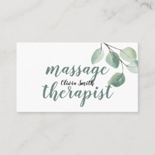 Carte De Visite Aquarelle Rustique Moderne Floral de Verdure Massa