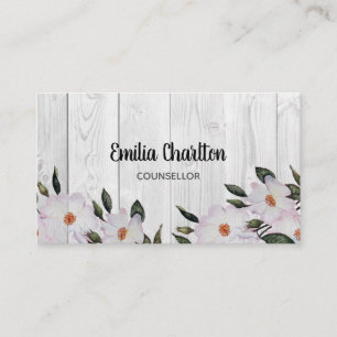 Carte De Visite Aquarelle rustique Roses rose Ballerina Floral