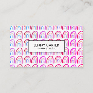 Carte De Visite Aquarelle simple Rainbows Motif Cool violet