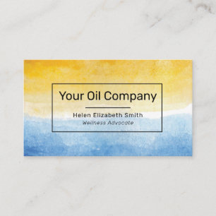 Carte De Visite Aquarelle Soleil et ciel Paysage Huiles essentiell