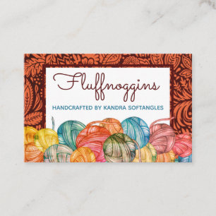 Carte De Visite Aquarelle style fil tricot crochet homespun 