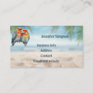 Carte De Visite Aquarelle sur mesure Tropical Parrot Business