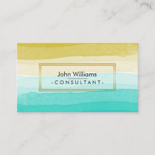 Carte De Visite Aquarelle turquoise Art de Plage Abstrait