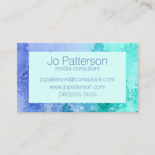 Carte De Visite Aquarelle turquoise Et Violette Des Arbres