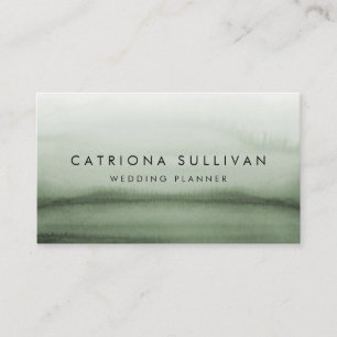 Carte De Visite Aquarelle Vert Ombre Moderne