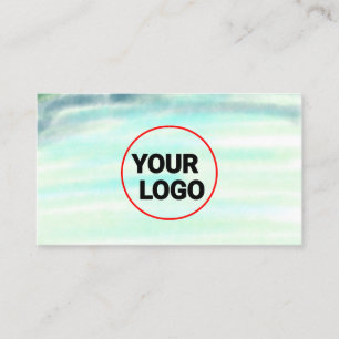 Carte De Visite Aquarelle verte simple abstrait ajouter le logo te