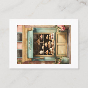 Carte De Visite "Aquarelle Vintage Rustique Bakery Storefront Clip
