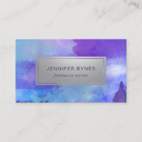 Aquarelle violet et bleu - Faux Silver