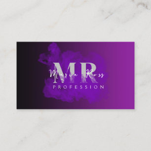Carte De Visite Aquarelle violet logo Rose or violet fumée