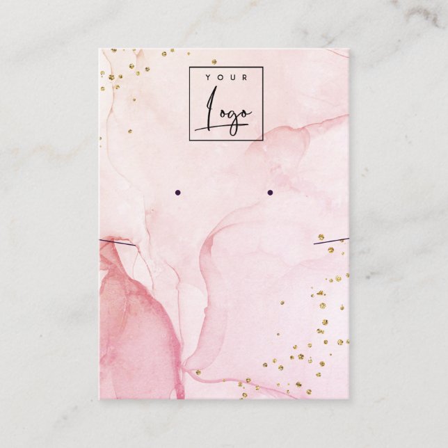 Carte De Visite Aquarelle violet rose Texture Elevage Collier (Devant)