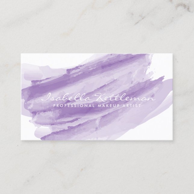 Carte De Visite Aquarelle violette (Devant)
