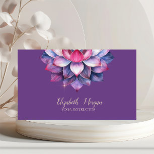 Carte De Visite Aquarelle violette Lotus Yoga Simple