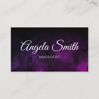 Carte De Visite Aquarelle violette Ombre noir